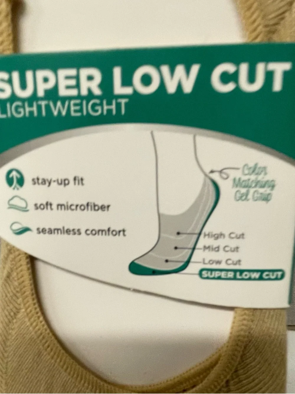 Peds Super Low Cut No-Show Socks - Light Weight Tan 3- Pair size 5-10